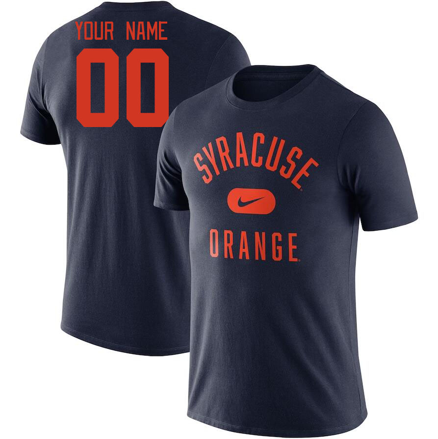 Custom Syracuse Orange Name And Number College Tshirt-Navy